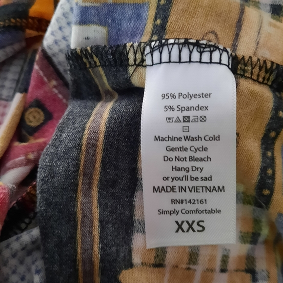 New Lularoe Irma Simply Comfortable Top Hi Low Tunic Shirt Size XXS Fushia Gold - Picture 4 of 4